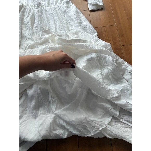 Jenni Kayne White Long Sleeve Button Front V Neck Maxi Dress Size Small - Picture 3 of 6